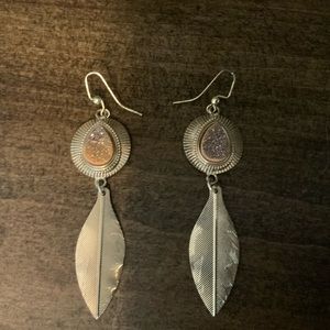 Druzy goldleaf earrings